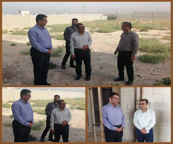 بازدید مدیر کل امداد بوشهر از مجتمع فرهنگی ،تربیتی در حال ساخت کمیته امداد در کنگان